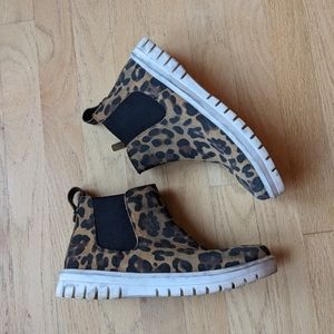 Blondo Leopard Print Ankle Boots with White Sole